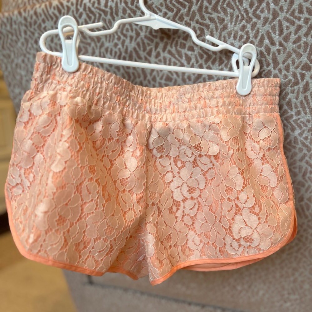Vera Wang Coral Lace Athletic Shorts
